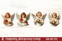 Vintage Christmas Angel Clipart Bundle, Christmas SVG Product Image 2