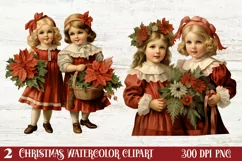 Vintage Christmas Clipart, Vintage Christmas Clipart Product Image 1