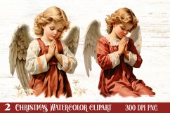 Vintage Christmas Angel Clipart Bundle, Christmas SVG Product Image 1