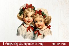 Vintage Christmas Sublimation Clipart, Vintage Christmas PNG Product Image 1