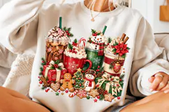 Vintage Christmas Coffee Sublimation PNG Product Image 3