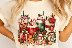 Vintage Christmas Coffee Sublimation PNG Product Image 4