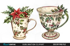 Vintage Christmas Cups Illustration PNG Clipart Product Image 1