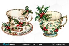 Vintage Christmas Cups Illustration PNG Clipart Product Image 1