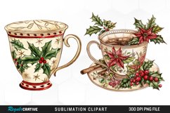 Vintage Christmas Cups Illustration PNG Clipart Product Image 1