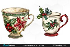 Vintage Christmas Cups Illustration PNG Clipart Product Image 1