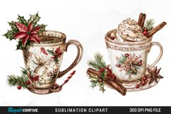 Vintage Christmas Cups Illustration PNG Clipart Product Image 1
