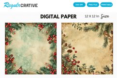 Vintage Christmas Digital Paper, Christmas Background Product Image 1