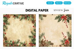 Vintage Christmas Digital Paper, Christmas Background Product Image 1