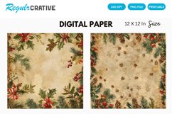 Vintage Christmas Digital Paper, Christmas Background Product Image 1