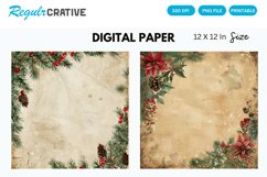 Vintage Christmas Digital Paper, Christmas Background Product Image 1