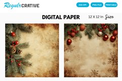 Vintage Christmas Digital Paper, Christmas Background Product Image 1