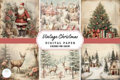 Vintage Christmas Backgrounds Digital Paper Product Image 1