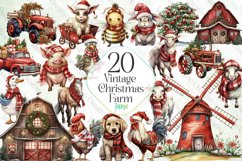 Vintage Christmas Farm Sublimation Product Image 1