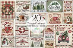 Vintage Christmas Farmhouse Holiday Sign Clipart Product Image 1