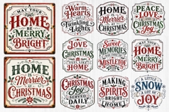 Vintage Christmas Farmhouse Sign Bundle PNG Product Image 1