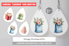 Earring Vintage Christmas Gifts Watercolor Product Image 1