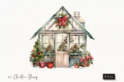 Vintage Festive Greenhouse Clipart | Christmas Clipart Product Image 1