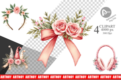 Clipart Vintage Christmas Hats Watercolor Product Image 1