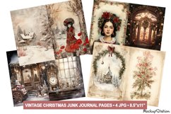 Victorian Christmas Junk Journal Half Pages | Gothic Winter Product Image 1