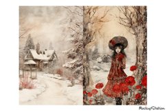 Victorian Christmas Junk Journal Half Pages | Gothic Winter Product Image 2