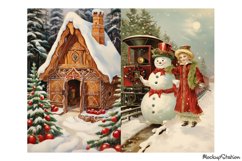 Vintage Christmas Junk Journal Half Pages | Retro Designs Product Image 5