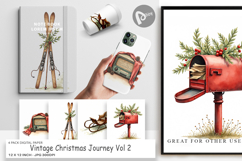 Vintage Christmas Journey Digital Paper Product Image 1