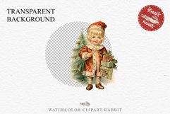 Vintage Christmas Kids Clipart Winter Children PNG Boy Girl Art Image Watercolor Transparent Print illustration sublimation printable digital junk journaling watercolor vintage Christmas Kids, Cute Winter Children clipart, xmas child, Girl Boy with gift