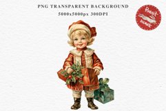 Vintage Christmas Kids Clipart Winter Children PNG Boy Girl Art Image Watercolor Transparent Print illustration sublimation printable digital junk journaling watercolor vintage Christmas Kids, Cute Winter Children clipart, xmas child, Girl Boy with gift