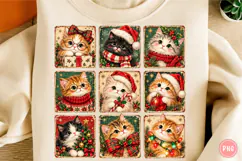 Vintage Christmas Kittens PNG Product Image 1