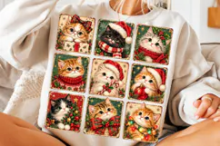 Vintage Christmas Kittens PNG Product Image 3