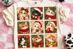 Vintage Christmas Kittens PNG Product Image 4