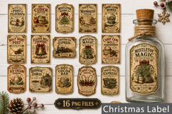 Vintage Christmas Labels PNG, Vintage North Pole Potion Product Image 1