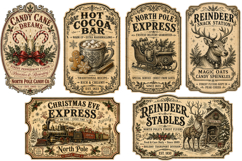 Vintage Christmas Labels PNG, Vintage North Pole Potion Product Image 3