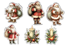 26 Vintage Christmas Stickers Fussy Cuts PNGs Product Image 2