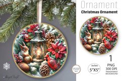 Vintage Christmas Ornament| squirrel|Round Ornament retro Product Image 1