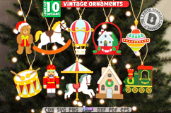 Vintage Christmas Ornaments Laser Cut Bundle|Retro Christmas Product Image 1