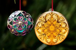 Vintage Glass Ornaments / 3D Christmas Ornaments Png Product Image 5