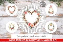 Wind Spinner Vintage Christmas Ornaments Watercolor Product Image 1