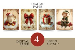 Vintage Digital Papers - Vintage Christmas Product Image 1