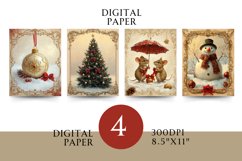Vintage Digital Papers - Vintage Christmas Product Image 1