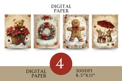 Vintage Digital Papers - Vintage Christmas Product Image 1