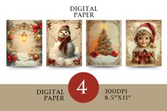 Vintage Digital Papers - Vintage Christmas Product Image 1
