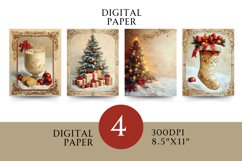 Vintage Digital Papers - Vintage Christmas Product Image 1