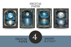 Moonlit Lake Digital Paper - Serene Celestial Designs Product Image 1