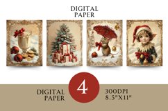 Vintage Digital Papers - Vintage Christmas Product Image 1