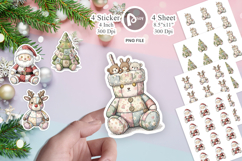 Vintage Christmas Patchwork Sticker Product Image 1