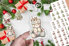 Vintage Christmas Patchwork Sticker Product Image 1