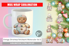 Vintage Christmas Patchwork Mug Wrap Product Image 1