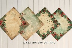 Vintage Christmas Digital Paper Bundle, Christmas Background Product Image 3